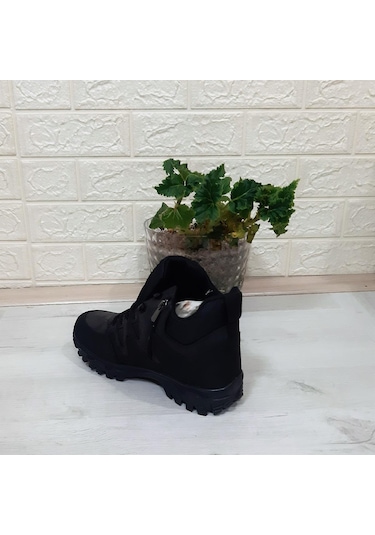 Sky Blue Siyah 0050 Fermuarlı Bağacaklı Kaymaz Erkek Bot 001