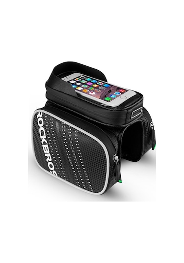 Rockbros 6.2 Inç Tpu Dokunmatik Ekran Bisiklet Çantası Üst Tüp Bisiklet Çantası Dokunmatik Bisiklet Çantası - Meteor Çok Renkli