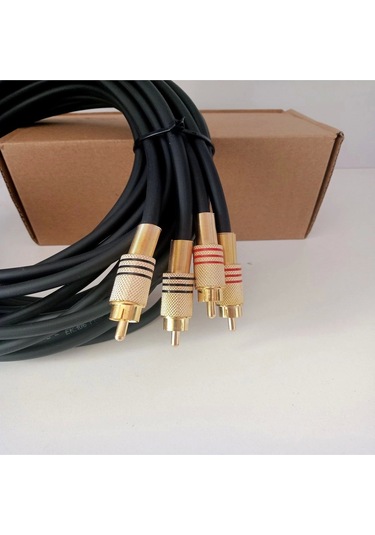Rca Kablosu 50cm - El Yapımı %100 Bakır Amfi Rca Ses Aktarım Kablosu - 50cm
