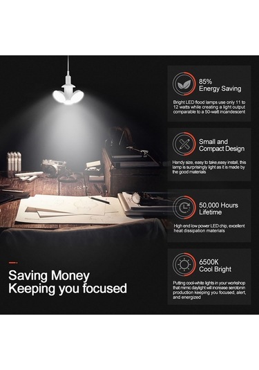 Pazly Futbol Şekilli Ufo Lamba: Bluetooth Hoparlörlü, Tasarruflu, Kolay Kurulum, 360 Aydınlatma Beyaz Beyaz