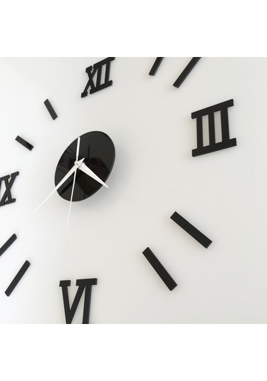 Reedark Pvc Materyal 3d Dıy Duvar Saati, Sessiz Tasarım, Otomatik Yapıştırıcı, Ev Ofis Dekorasyonu Siyah Çok Renki