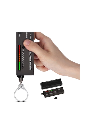 Singree Elmas Ve Taş Test Cihazı - Hızlı Isı İletimli Hassas Ölçüm Aleti 112 Karakter Siyah