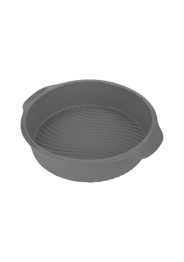Ximistore9 9 İnç Yuvarlak Silikon Kek Kalıbı Gri - Yüksek Sıcaklık Dayanıklı, Kolay Çıkarım, Dalgalı Taban Deseni Gri