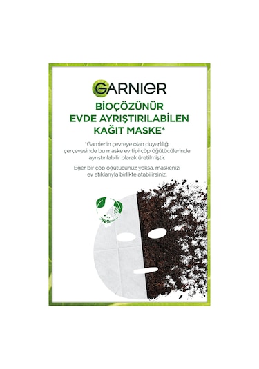 Garnier Skin Naturals Kömürlü Kağıt Yüz Maskesi Siyah Yosun - 3 A