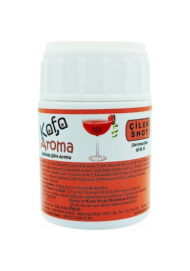 Kafa Aroma Çilek Aromalı Kokteyl Şurubu Punch Yapım Kiti Çilek Shot 60 G