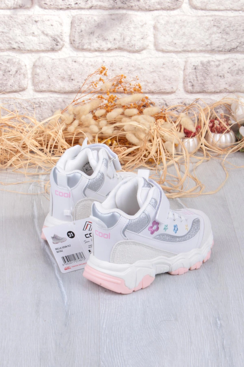 Fort Cool Bella Rahat Sıcak Astar Kaymaz Taban Kız Çocuk Bot Beyaz