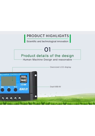 Solar Güneş Paneli Akü Şarj Kontrol Cihazı 10 Amper 12v 24v