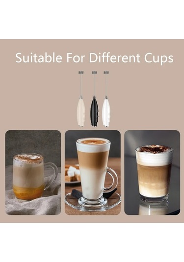 Fochsia 1 Adet Mini Süt Karıştırıcı El Köpük Makinesi, Latte Karıştırma Kahve Köpüğü Matcha Sıcak Çikolata Çırpıcı, Kaki