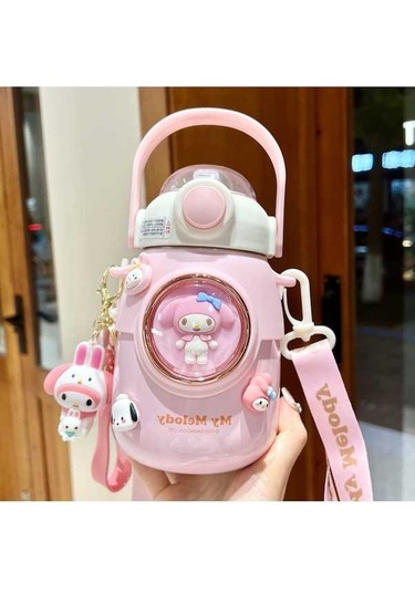 Novahub Yeni Yalıtımlı Taşınabilir Su Sevimli Pipet Pembe Pembe Paslanmaz Merlot Karikatür Kapasiteli El Dekoratif Çocuk Çelik Büyük Bebek Bardağı Anahtarlık Açık 4 316 Tp Pembe