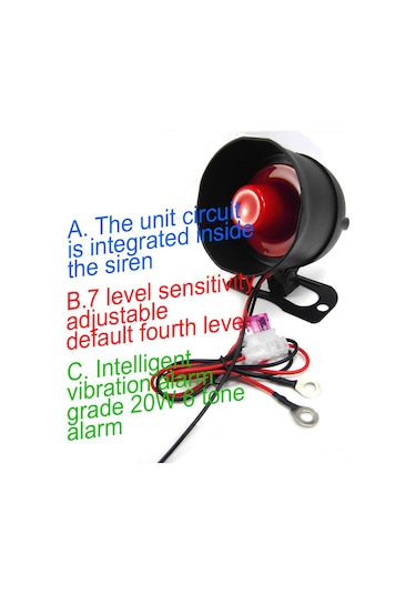 Ranyeek 12v Araba Güvenlik Sistemi: 7 Hassasiyetli Titreşimli Alarm, 125db Ses, 433.92mhz, 2 Kumanda İle Hasarsız Kurulum Cr2016 Pil Dahil