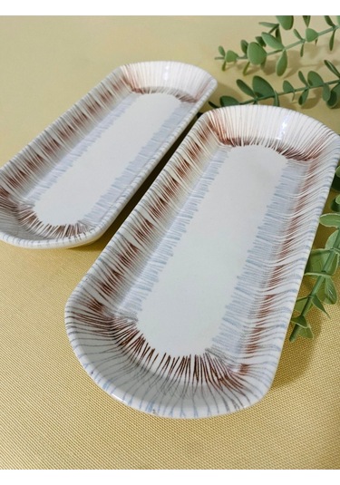 Blue Eyes 2 Adet Oval Kahvaltı Tabağı Kahve Mavi