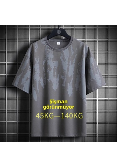 Erkek Kısa Kollu Tişört, 8887 Gri Diğer