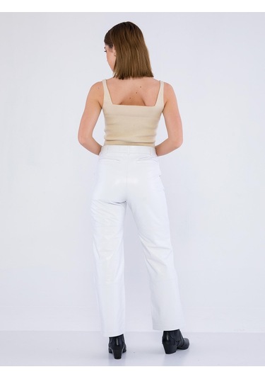 Basics&more Kadın Hakiki Deri Pantolon P03 001