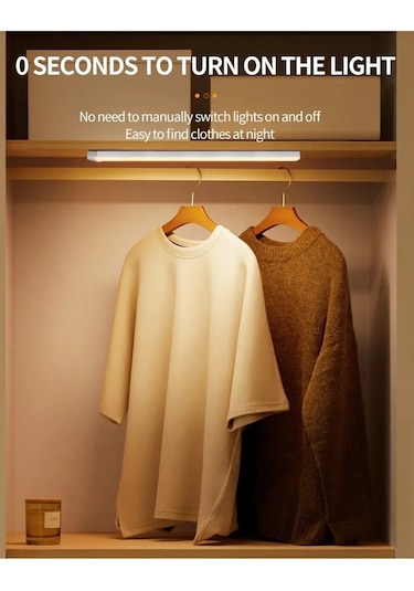 50 Cm Sarı Gün Işığı Hareket Sensörlü Dolap İçi Çalışma Masası Mutfak Tezgah Altı Usb Led Işık Çok Renkli