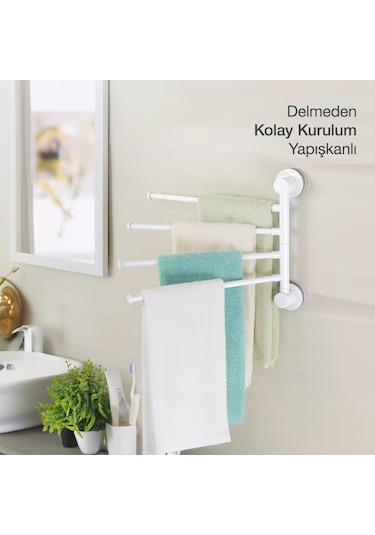 Ecoco Banyo Ve Mutfak Havlu Tutucu Beyaz