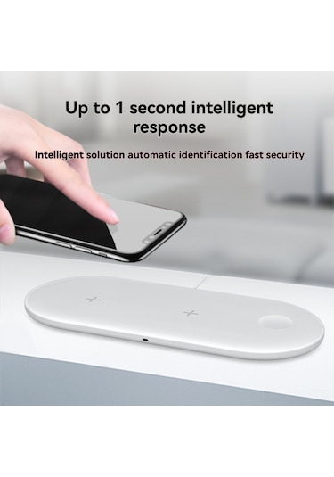 Yunboo Ojd-48 15w Hızlı Şarj 3'ü 1 Arada Kablosuz Şarj Cihazı - İos/android Telefon, Saat Ve Kulaklık Uyumlu - Siyah