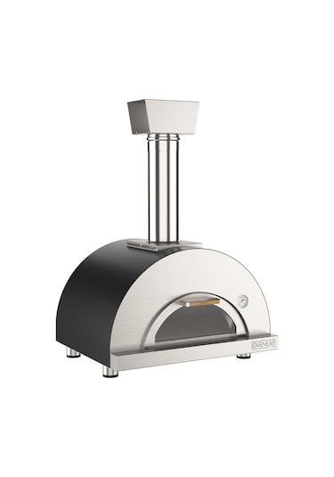 Oveneat Single Odun Ateş'li Gri Pizza Fırını Gümüş - Siyah