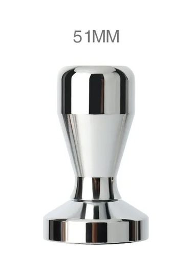 Yifomall 51mm Paslanmaz Çelik Kahve Tamperı, Ev Kullanıma Uygun, Ayarlanabilir, Katı Gövde, Espresso Dolgu Aracı Gümüş