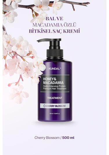 Yoğun Nemlendirici Ve Besleyici Saç Kremi Kundal Honey & Macadamia Protein Treatment Cherry Blossom