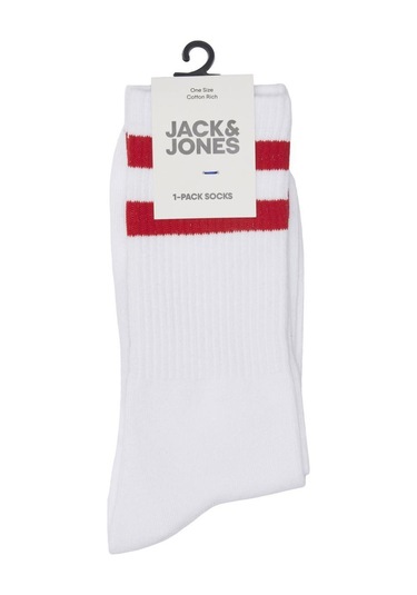 Jack & Jones Jackayden Tennis Sock Erkek Çorap-27393 - Kırmızı Beyaz - Kırmızı