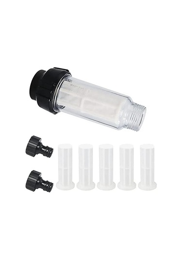 Su Filtreli Bahçe Hortumu, 3/4 İnç Su Ön Filtresi 5 Filtre Ek Parçası + 2 Quic Seti