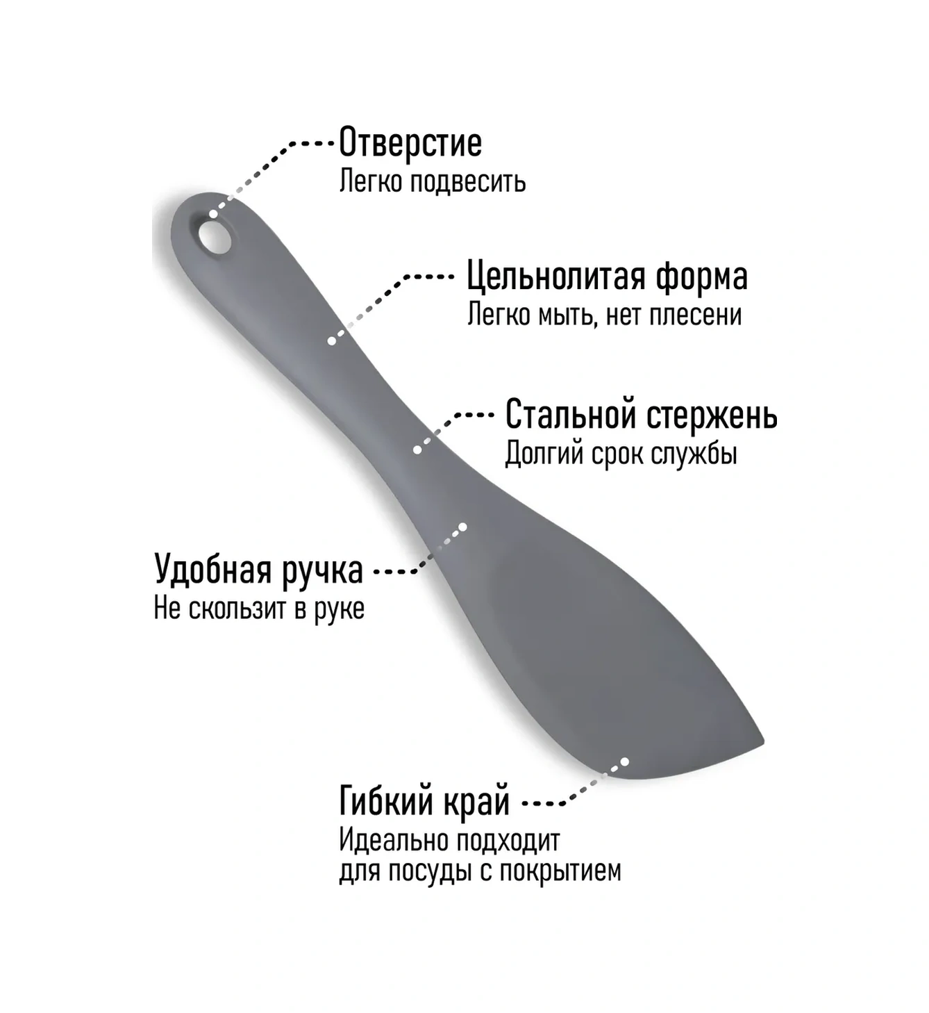 Home&sweet Silikon Tava Spatulası 333326738 Gri