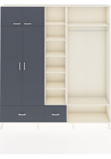 Arges Dolap 12 Raflı 2 Çekmeceli 2 Askılı 220x30x243 Aytaşı-antrasit/antrasit Antrasıt/antrasıt Arges Dolap 12 Raflı 2 Çekmeceli 2 Askılı 220x30x243 Aytaşı-antrasit/antrasit Antrasıt/antrasıt