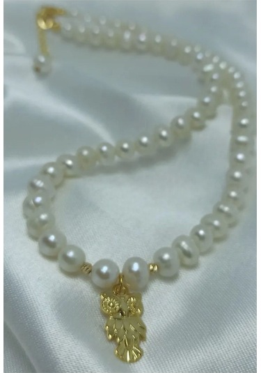 24k Altın Kaplama Gerçek İnci Baykuş Detaylı Dorikalı Tasarım Kol