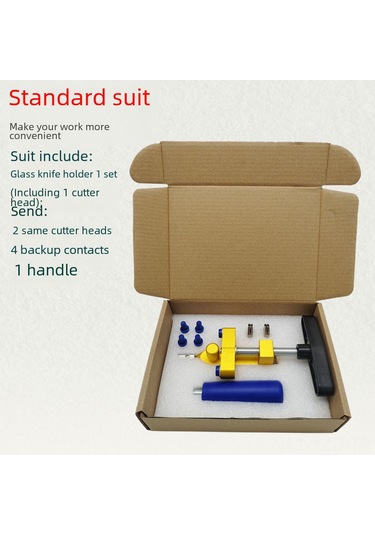 Yuntech01 Cam Ve Seramik Kesici Seti - 2'li Tek Parça El Koluyla Kayar Testere, 6mm Bıçak Tekerleği İle 3-15mm Kalınlıkta Kesim Aracı