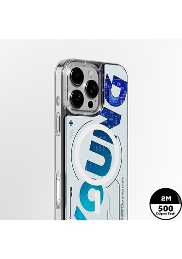 iPhone Uyumlu 16 Pro Kılıf Magsafe Şarj Özellikli Airbagli Youngkit Future Streamer Serisi Kapak Mavi