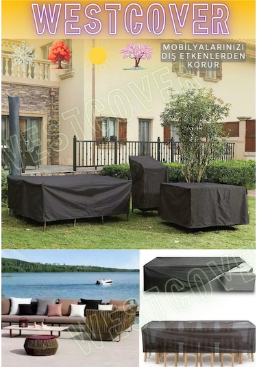 Bahçe Mobilyası Koruma Örtüsü Brandası Premium Kalite 160x100cm Siyah Siyah