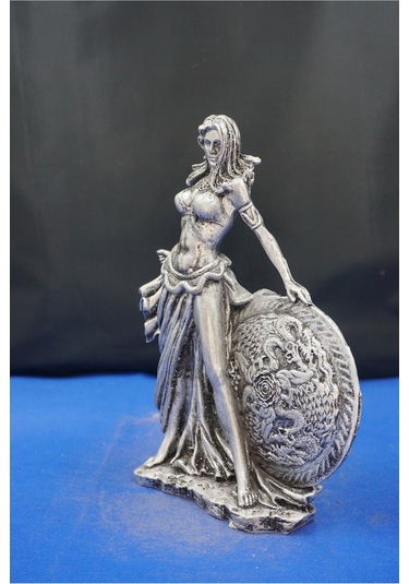 Frigga Annelik Tanrıçası Heykeli 22 Cm Mitolojik Biblo, Ev Dekor Ve Hediyelik Gümüş