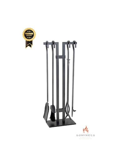 Lüx Ithal Siyah Şömine-soba Maşa Takımı Aksesuar Seti -sgss-018