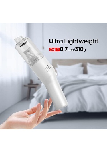 Yaozixa 10000pa Süction 120w Hızlı Şarjlı Type-c Kablosuz Araç Süpürgesi - Kuru/ıslak Kullanım, Evcil Hayvan Tüyü Temizliği, Mini El Tipi Beyaz