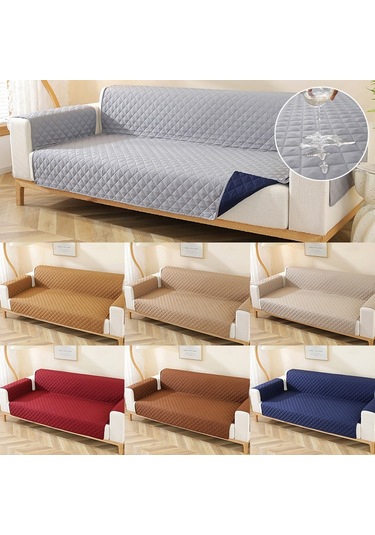 Sones Çift Taraflı Su Geçirmez Evcil Hayvan Yastığı Elmas Desenli Kanepe Kılıfı, Boyut: 190x196cm Kahve