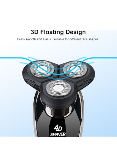 Yifomall Elektrikli Tıraş Makinesi Çok Fonksiyonlu Şarj Edilebilir Tıraş Makinesi Yıkanabilir Yüzen Üç Bıçaklı Sakal Tıraş Makinesi