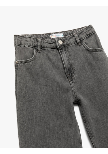 Koton Pamuklu Rahat Kesim Denim Pantolon Gri 6wkb40002td Gri
