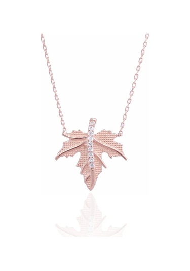 Minamis Silver Taşlı Yaprak Kolye-2196