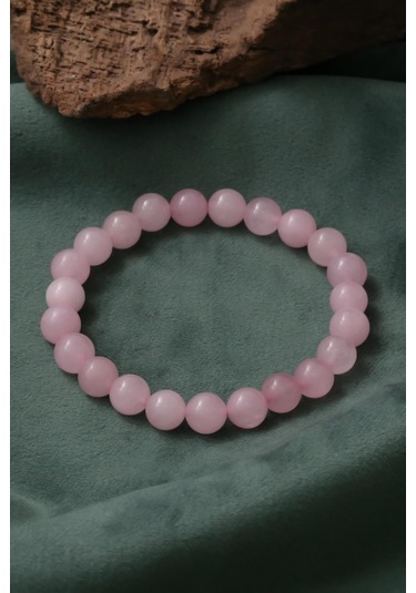 Pembe Kuvars Taşı Bileklik Pembe