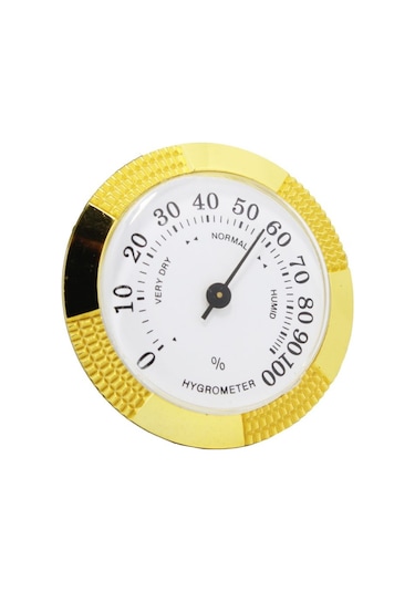 Angelo Puro Kutusu Humidor Nemölçer Higrometre 5 CM Gold