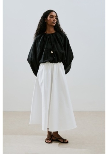 Balon Form Kısa Bluz Siyah Siyah