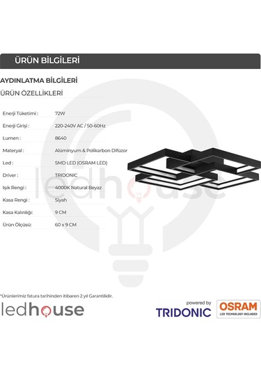Square Star Modern Led Avize Sarkıt Linear Aydınlatma