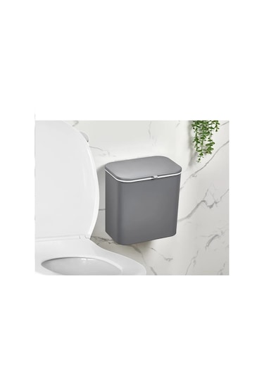 Bayev Gri Fonksiyonel Kapaklı Banyo Ve Mutfak Tezgah Üstü Çöp Kovası Dolap Ve Duvar Seçeneği Çok Renkli