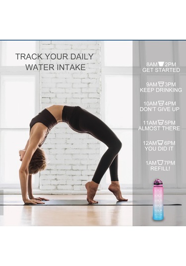 Skycity 1000ml Tritan Materyal Spor Su Böceği, Zıplayan Kapak Ve Emme Ağızlı, Günlük Sulama İçin Taşınabilir, Mavi-mor Renkli MAvi