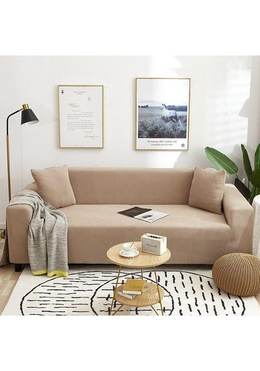 Açık Haki Polar Polar Streç Kanepe  Funda Kanepe Sandalye Kanepe Kılıfı  1 Seat 90-140cm