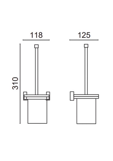 Çelik Banyo Paslanmaz Pirinç Swwor Montajlı Klozet Fırçalık