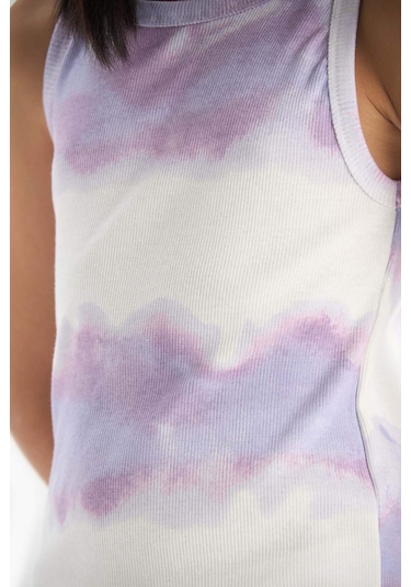 DeFacto Kız Çocuk Batik Desenli Fitilli Kaşkorse Kolsuz Yazlık Elbise B4489A825SMPR67