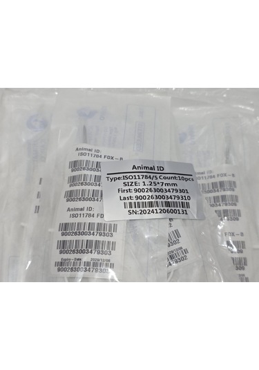 Iso11784 Fdx-b Hayvanlar İçin Mikro Çip 10 Adet