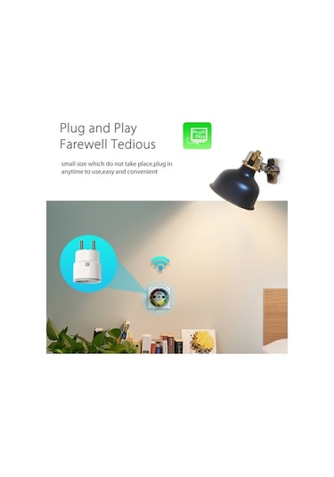 Ulzyvf Akıllı Wi-fi Fişi, Uzaktan Kumanda, Ses Kontrol, Zamanlayıcı, 10a 2000w Beyaz Duvara Monte Priz