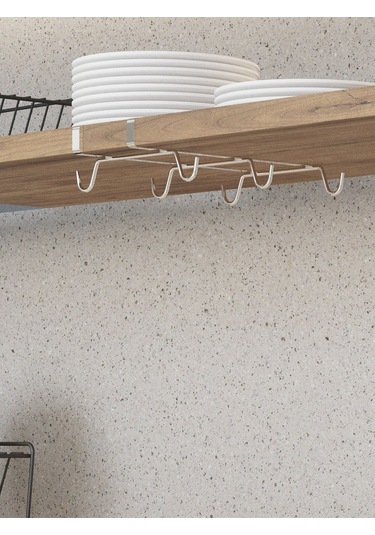 Suntel Dolap Kapağına Gecmeli Kupa Bardak Askılığı Gri